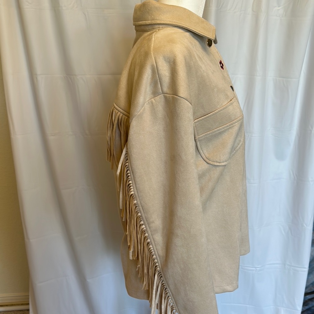 Alice Blue Tan Utility Jacket with Collared Neckline and Tassels - Picture 2 of 11